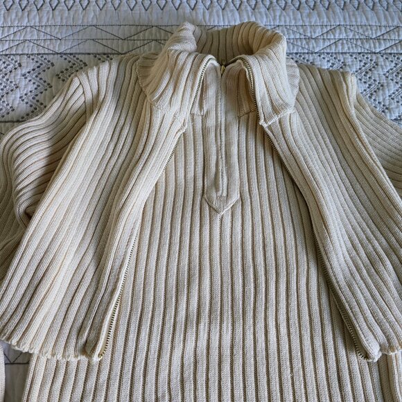 Mango Dual Layer Cable Knit Long Sleeve Sweater Size Med NWT - Picture 6 of 7